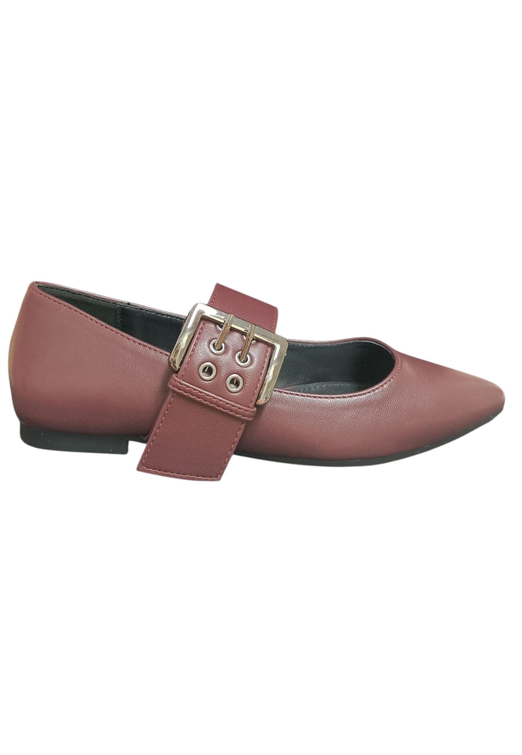 Ballerina donna Marina Galanti Punk bordeaux pelle fibbia elegance style - 6