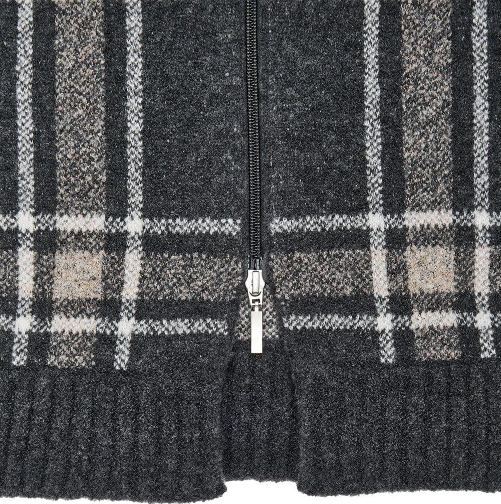 Gran Sasso Cappotto in Boucle Jacquard in Grigio con Maxi Zip da donna in Cappotti Drestige - Casamassima, commercioVirtuoso.it