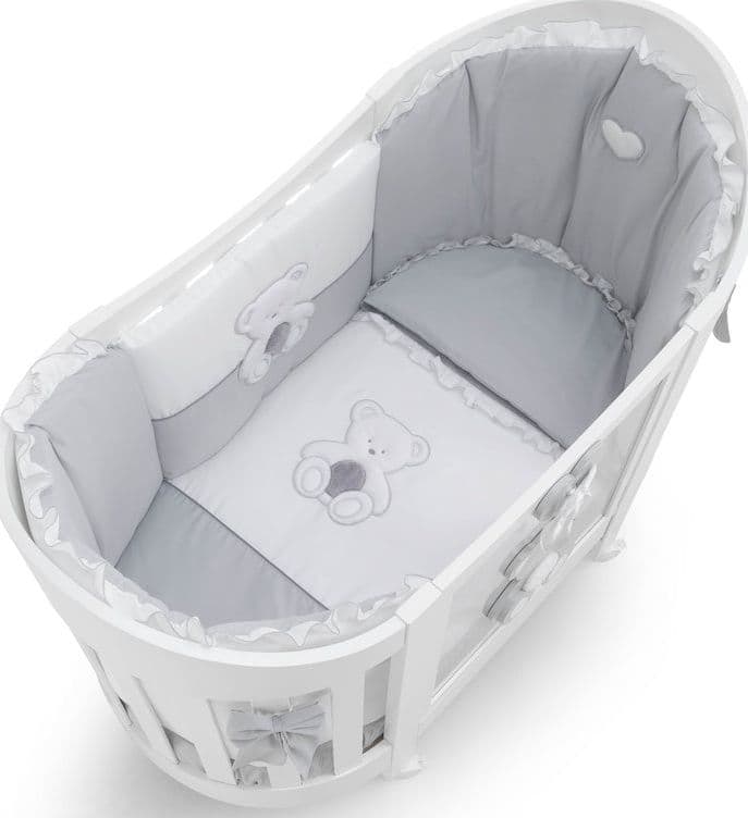 Lettino Ovale Lunetta Italbaby Peluche Grigio in Paraurti per letto La Casa Del Bebè - Napoli, commercioVirtuoso.it