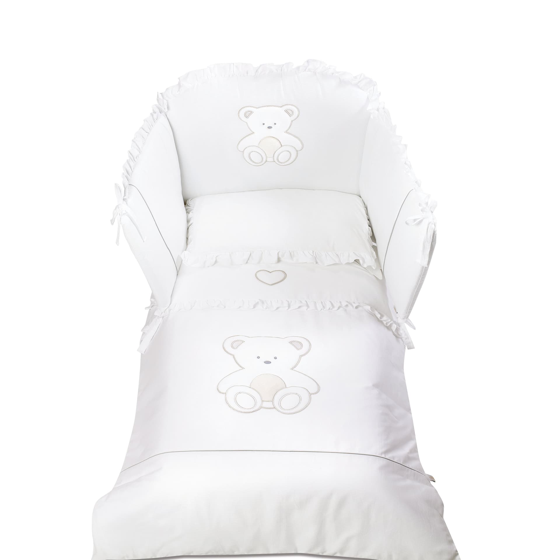 Completo Sfilabile PONY" Italbaby Peluche 4 Pz. Bianco"