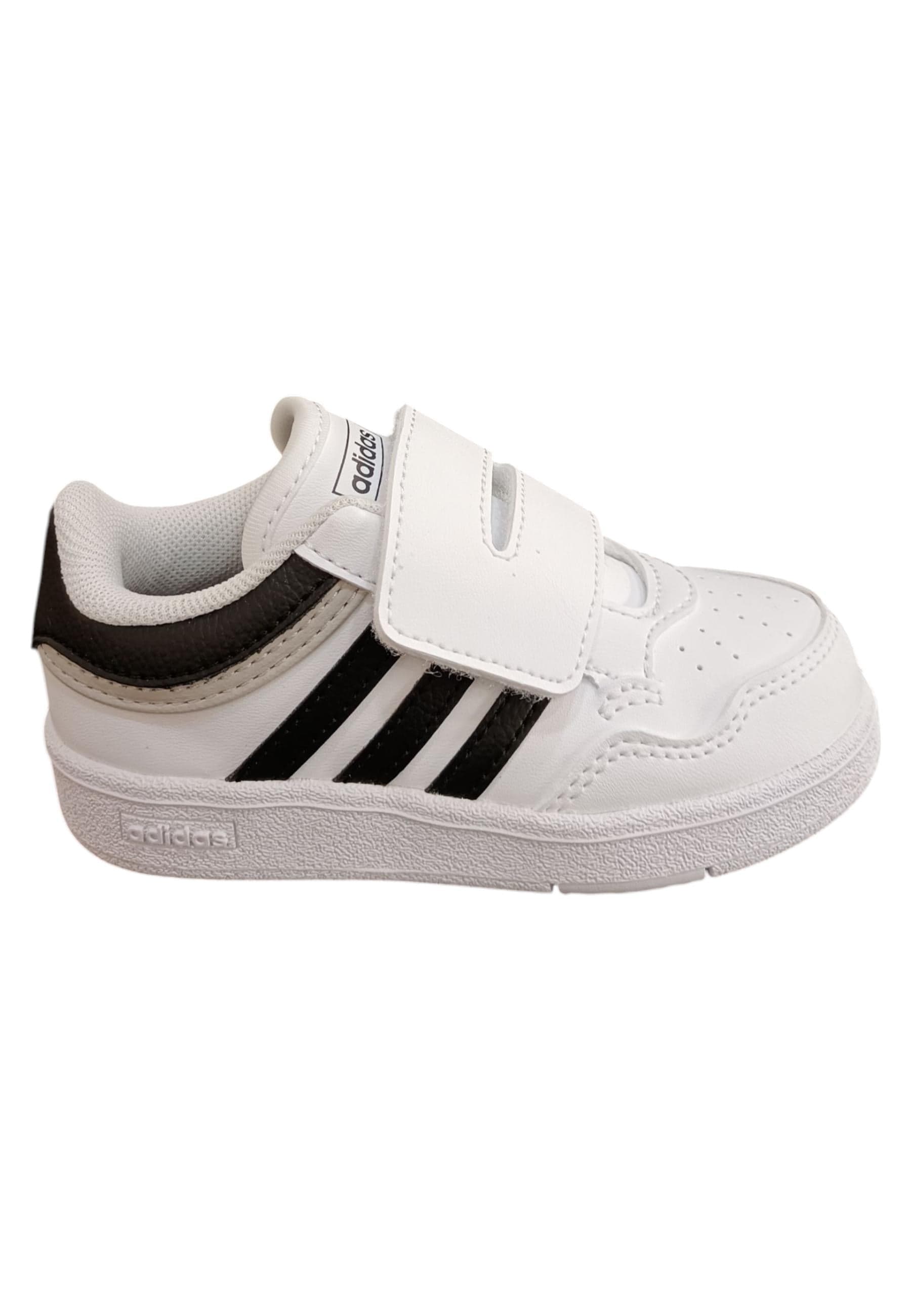 sarpe sneakers Bambini e ragazzi adidas hoops  bianco-nero velcro - 6