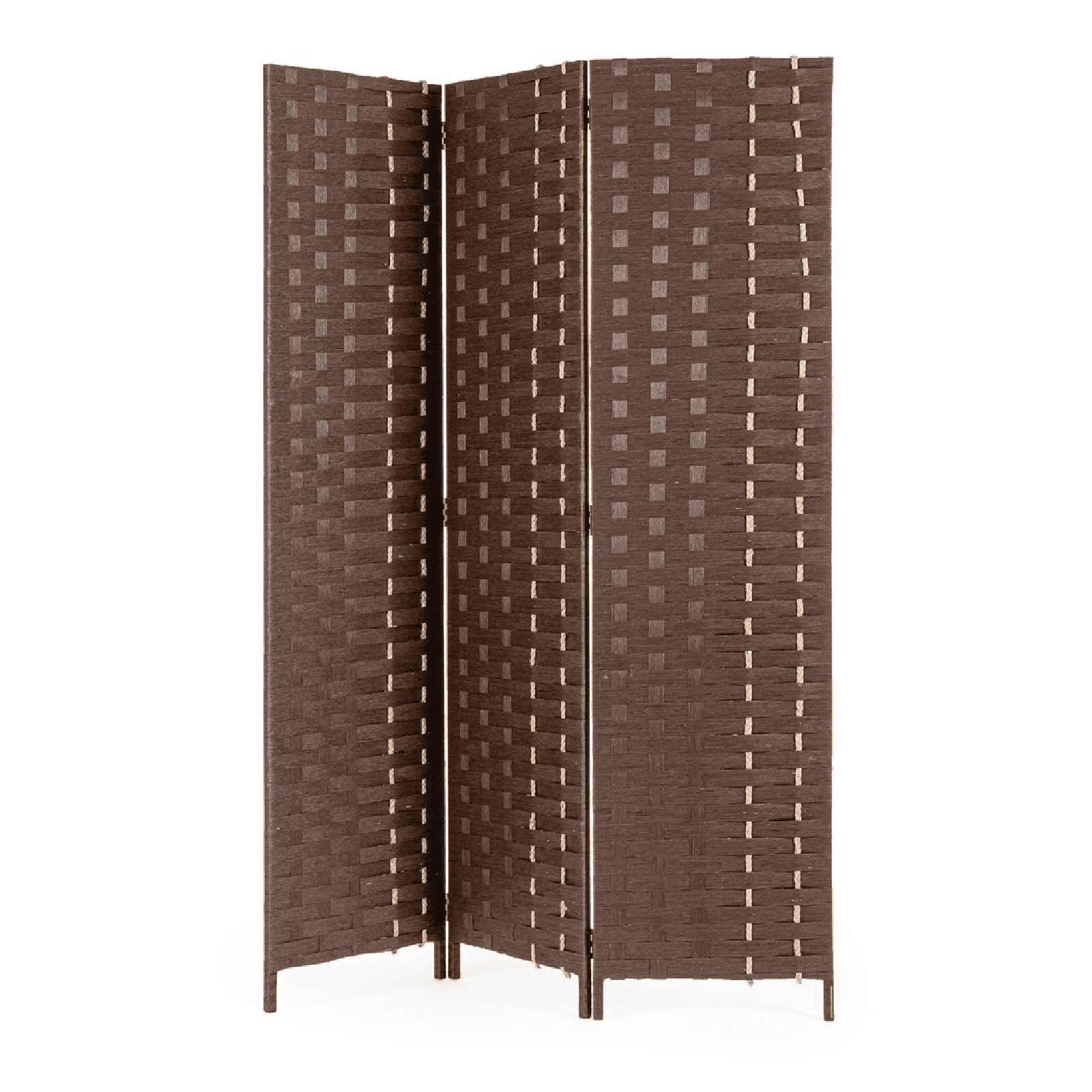 Paravento jalila in carta, paglia e legno, colorazioni nero, marrone e verde 135 x 180 cm – Bizzotto Homemotion