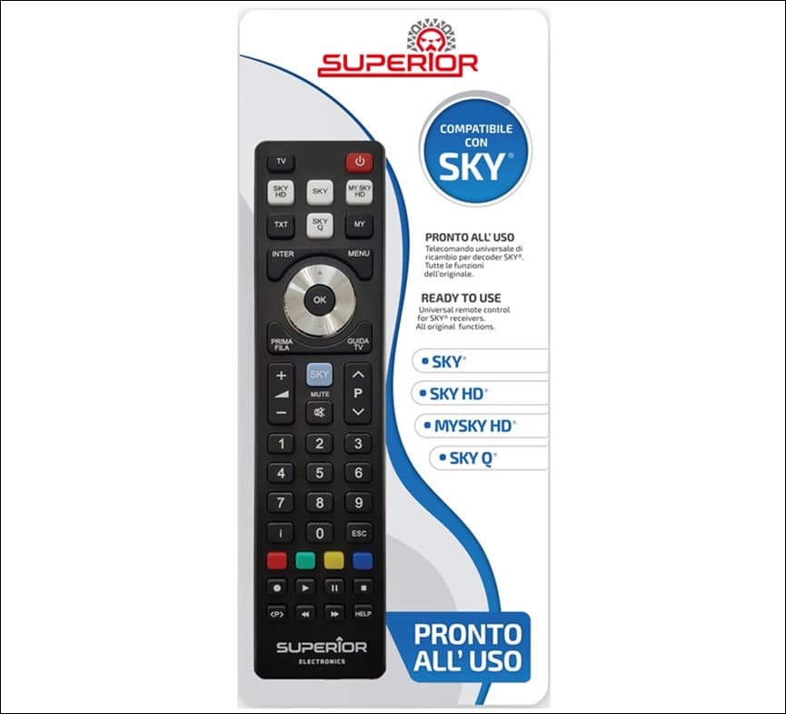 Telecomando Universale per decoder SKY / SKY HD / MYSKY HD / SKY Q in Telecomandi DFP Elettronica Store - Scafati, commercioVirtuoso.it