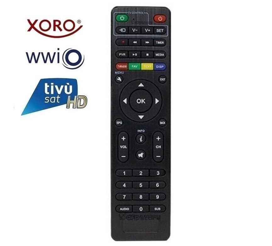 Telecomando per decoder satellitari XORO HRS 8830 / WWIO UNICO e UNICO PRO