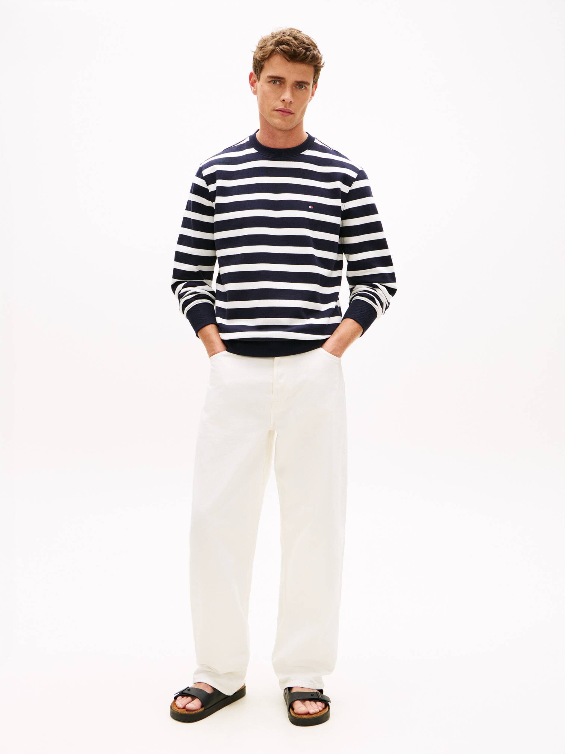Tommy Hilfiger felpa uomo a righe in cotone terry regular fit blu in Felpe senza cappuccio Broadway Red - Barletta, commercioVirtuoso.it