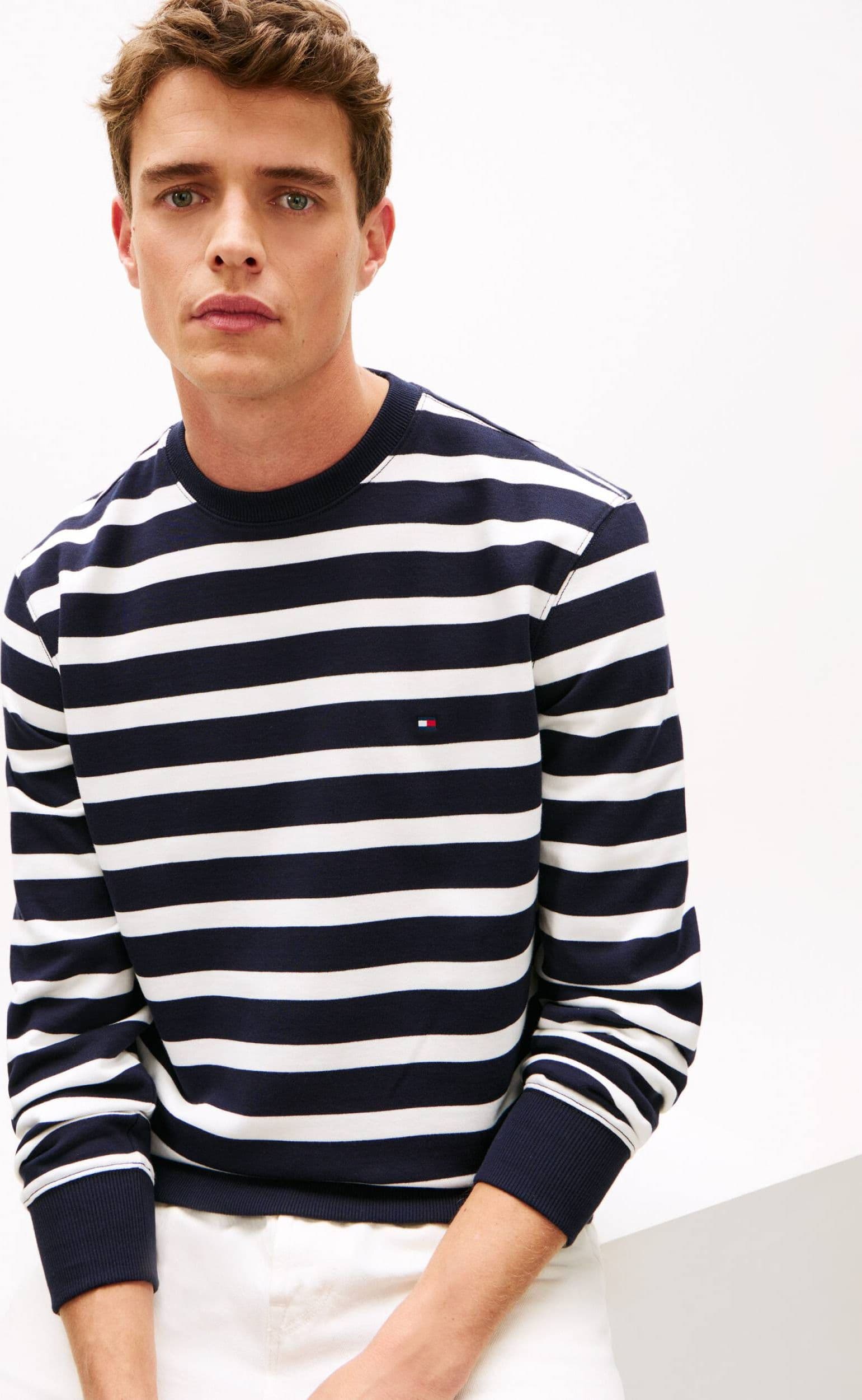 Tommy Hilfiger felpa uomo a righe in cotone terry regular fit blu in Felpe senza cappuccio Broadway Red - Barletta, commercioVirtuoso.it