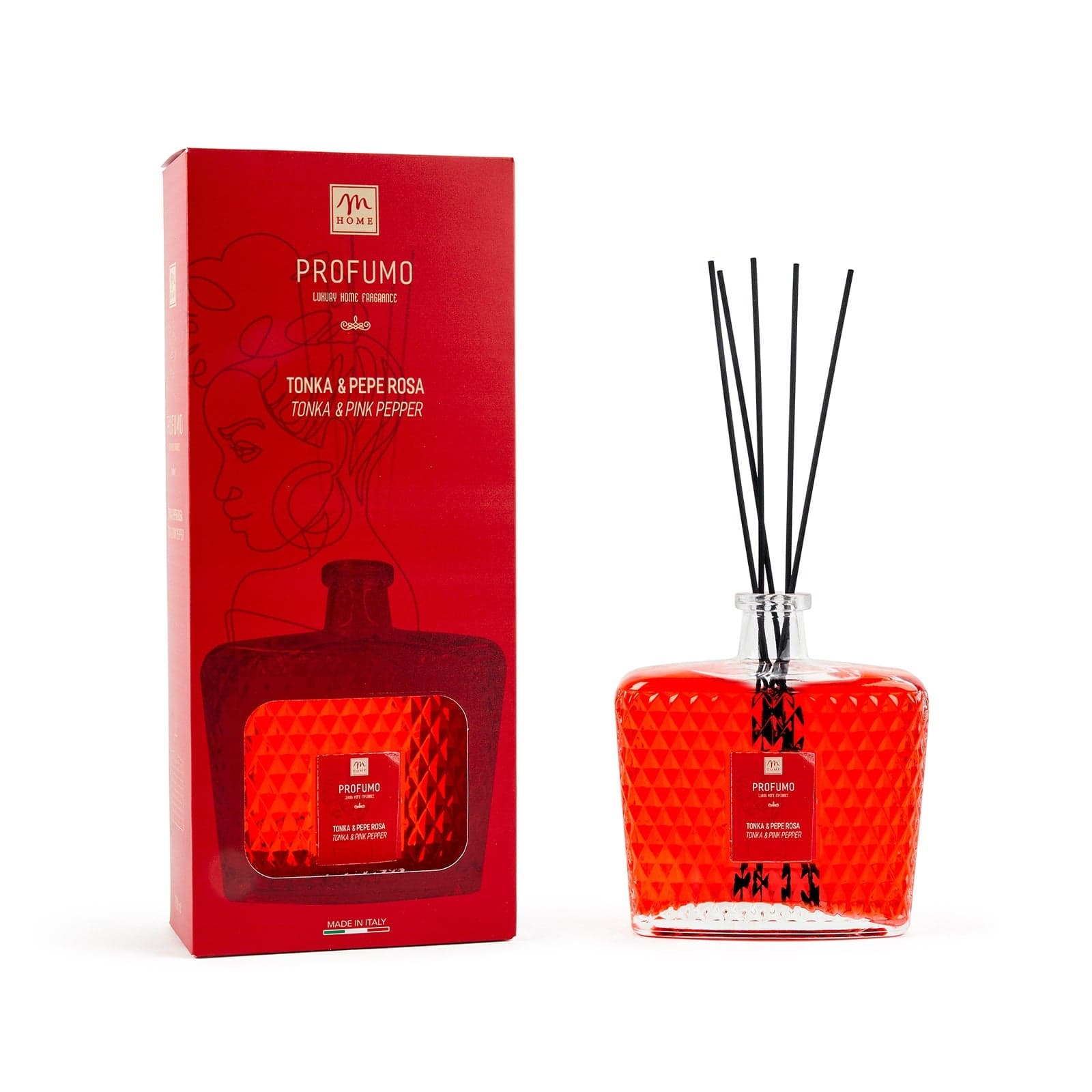 Diffusore di fragranza in vetro bottiglia diamante profumazione per ambienti 700 ml - 15