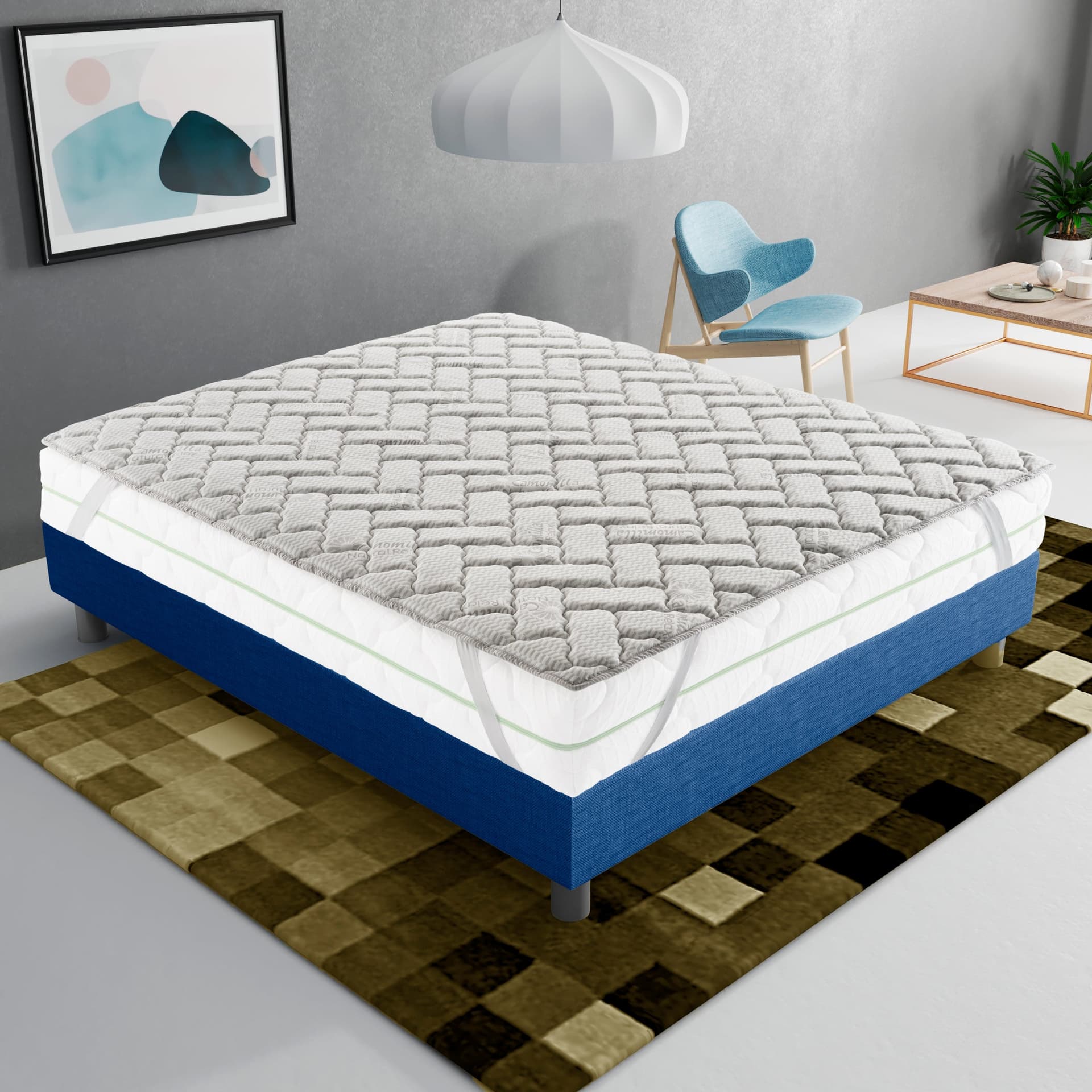 Topper in memory foam 3 cm con rivestimento Trapuntato con Elastico in Materassi iLoveSleep - Concesio, commercioVirtuoso.it