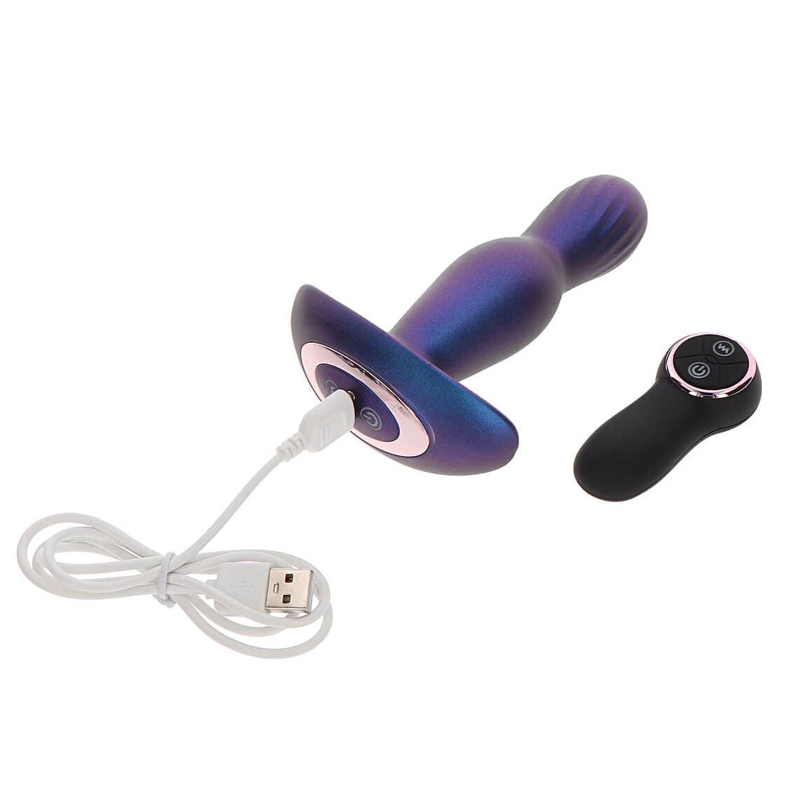 Plug anale gonfiabile vibrante 7 x The Stout telecomando multivelocità USB blu in prodotto Erosdom - Palmi, commercioVirtuoso.it