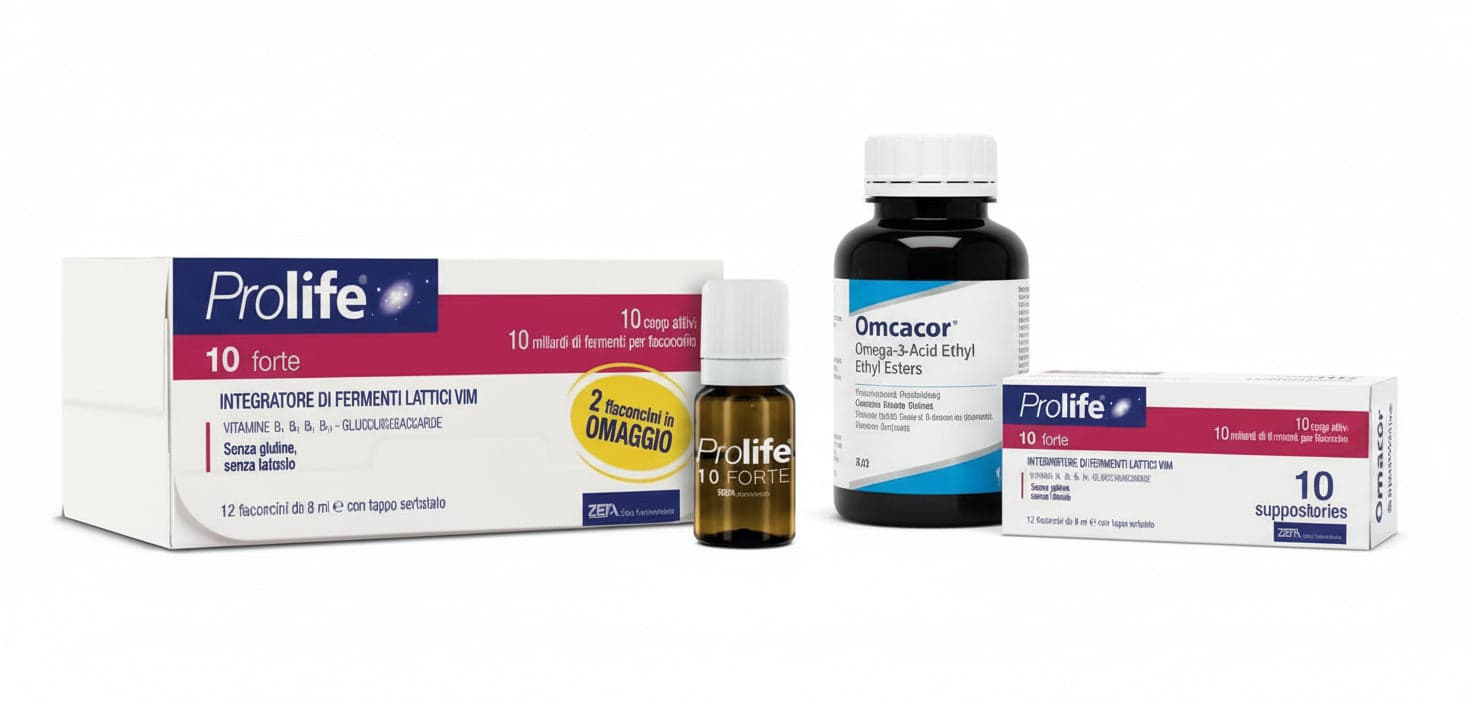 Prolife 10 forte 12fl 8ml - integratore alimentare a base di fermenti lattici vivi e vitamine del gruppo b