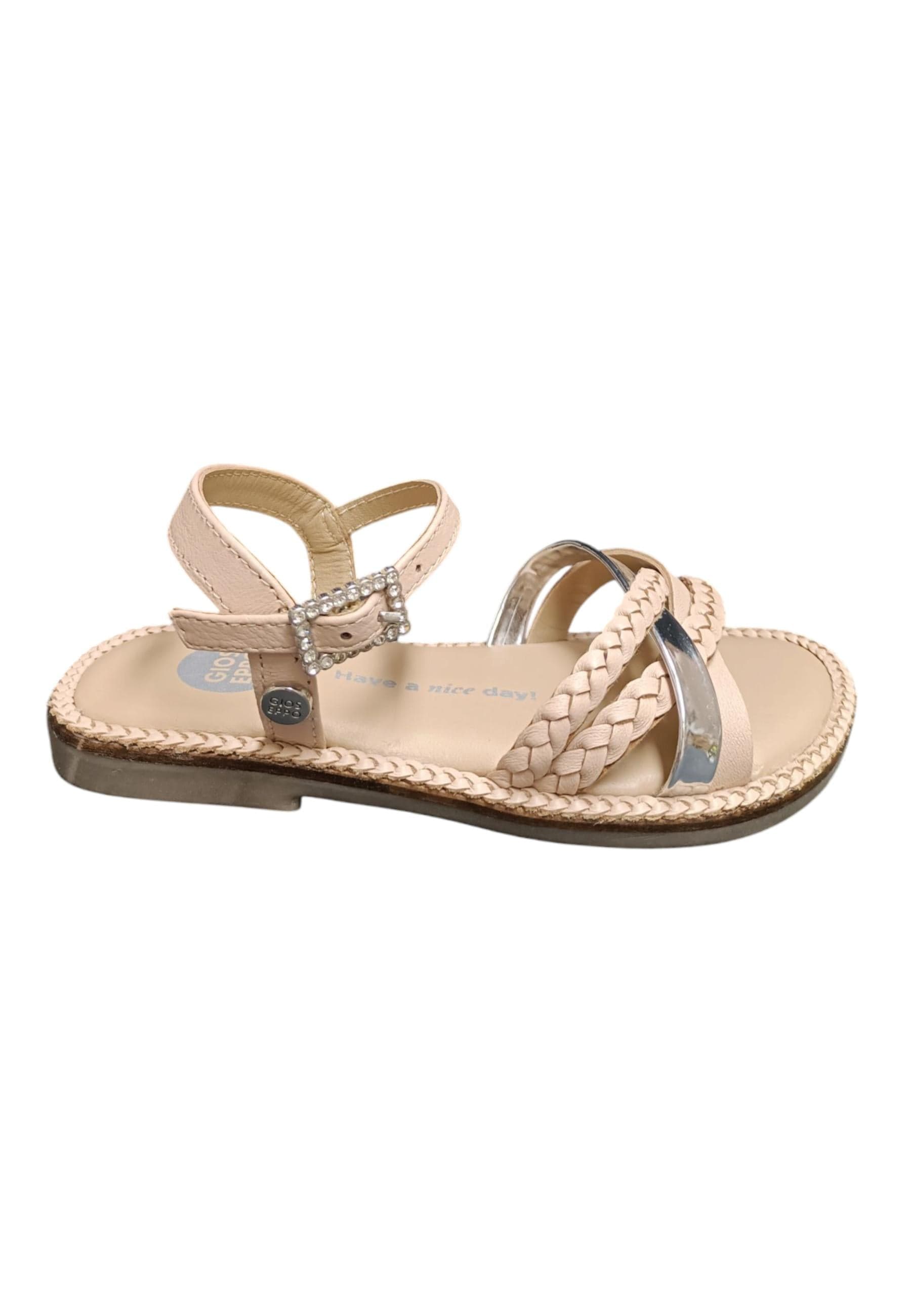 Sandalo bambina Gioseppo Medary nude pelle fibbia comfort elegance - 6