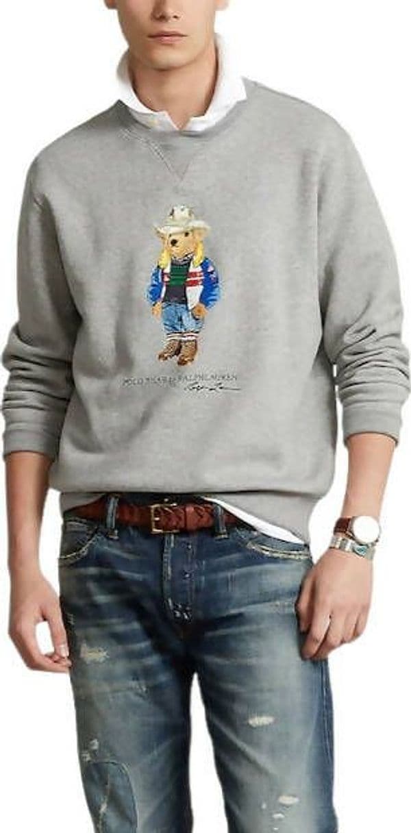 Polo Ralph Lauren Felpa Uomo Polo Bear Men's Sweatshirt Girocollo Stampa Orso Orsetto Polsini A Coste Felpa Senza Cappuccio in Felpe senza cappuccio Euforia - Bronte, commercioVirtuoso.it