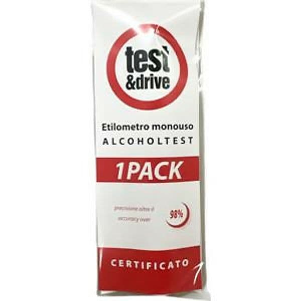Artdesigns Etilometro Monouso Alcotest Test&Drive 1pz - Precisione oltre 98%, Soglia minima 0,2 g/l certificato