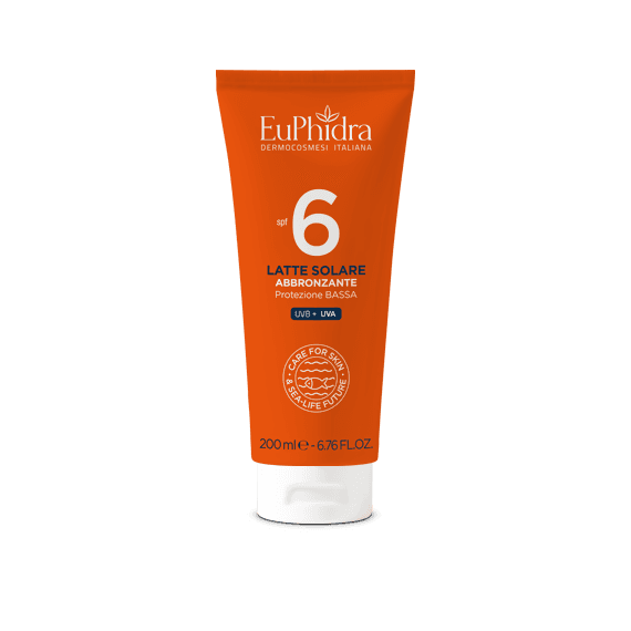 Euphidra latte solare spf 6 protezione bassa abbronzante - con attivatore dell’abbronzatura, facilita la produzione di melanina - tubo da 200ml