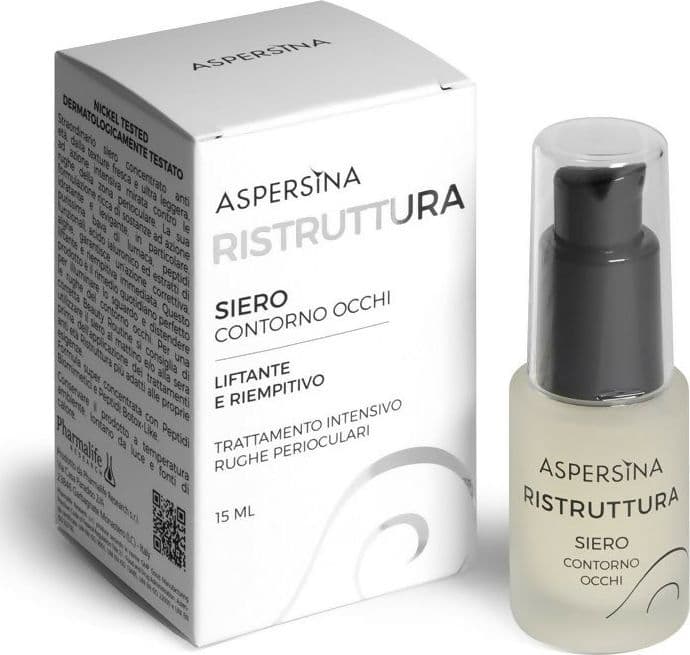 Aspersina ristruttura siero contorno occhi bava di lumaca liftante e riempitivo trattamento intensivo rughe perioculari 15ml