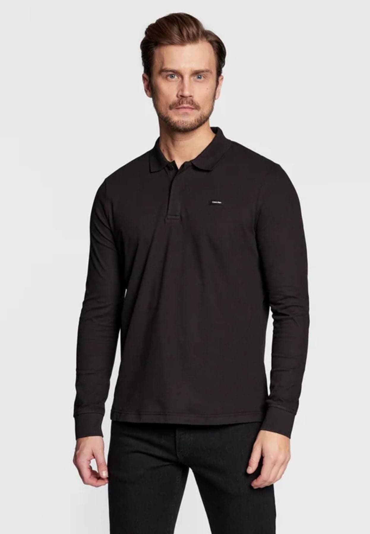 calvin klein POLO stretch pique ls polo da uomo in Polo Drestige - Casamassima, commercioVirtuoso.it