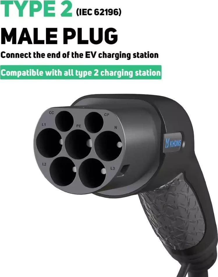 CAVO DI RICARICA AUTO PER COLONNINE ELETTRICHE TIPO 2 trifase 22kw in Alimentazione ed elettricità Tech Service - Melito di Napoli, commercioVirtuoso.it
