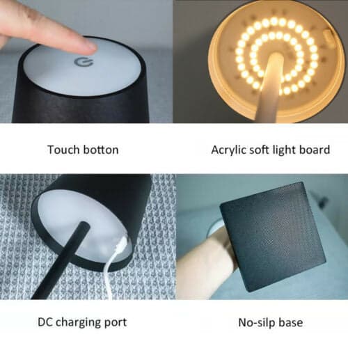 lampada da tavolo led ricaricabile a batteria touch dimmerabile bar hotel in Lampadari SF Design - Castellammare Di Stabia, commercioVirtuoso.it