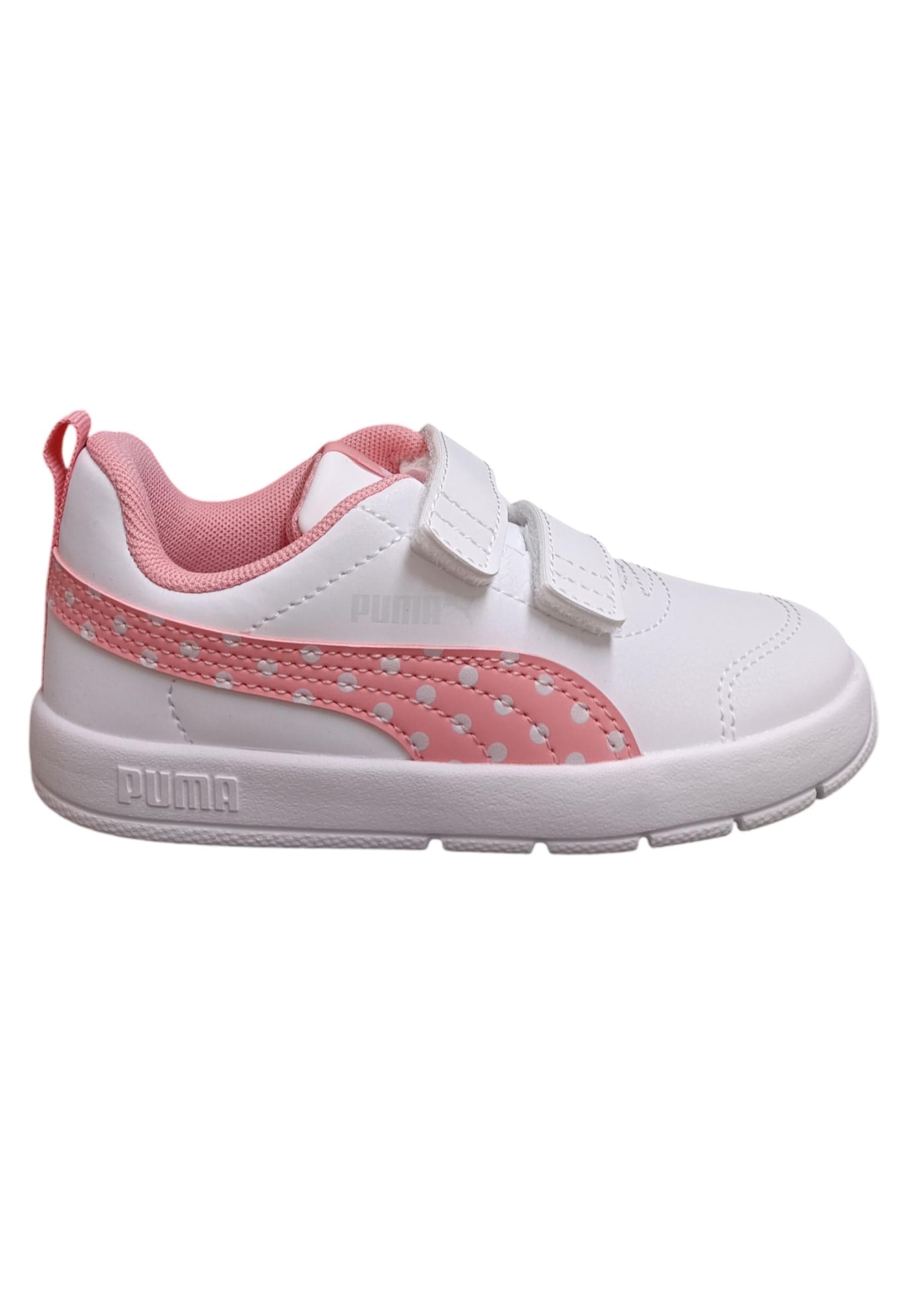 Scarpe sneakers Bambine e ragazze PUMA COURTFLEX  bianco-rosa laccio elastico e velcro - 6