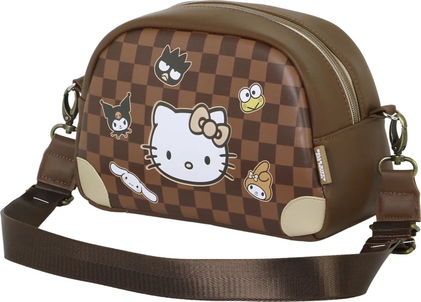 Hello Kitty Squares-Borsa a Tracolla Bowling Lite, Marrone