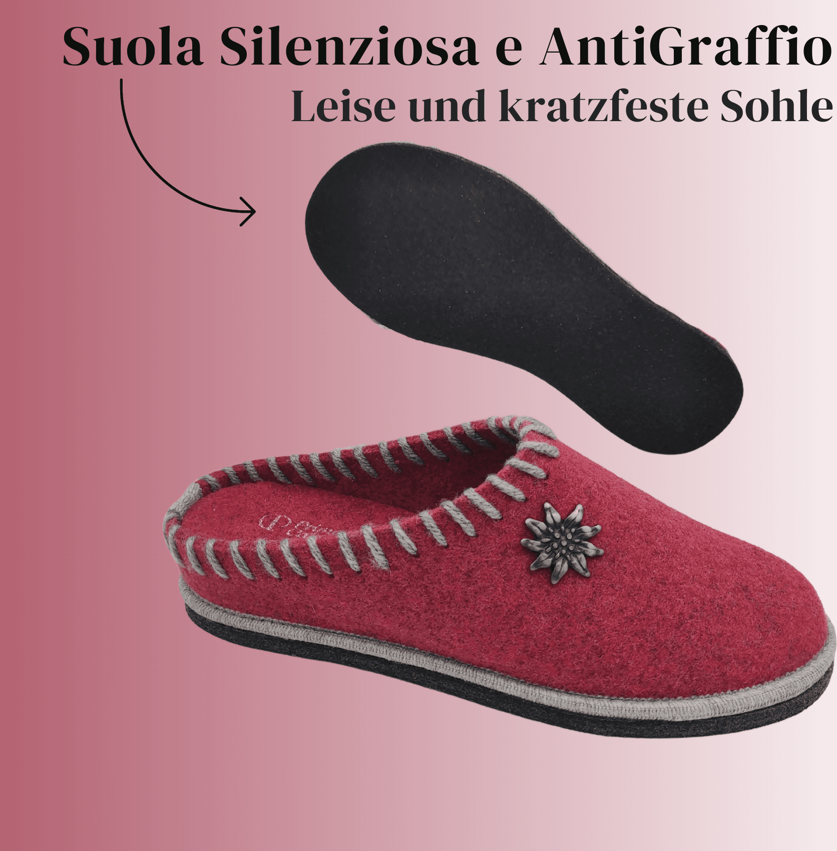Le Originali Tirolesi Ciabatte Donna in Vera Lana Cotta, Pantofole Invernali 100% Made in Italy, Artigianato Ecosostenibil in Ciabatte moda Primo Calzature - Venezia, commercioVirtuoso.it