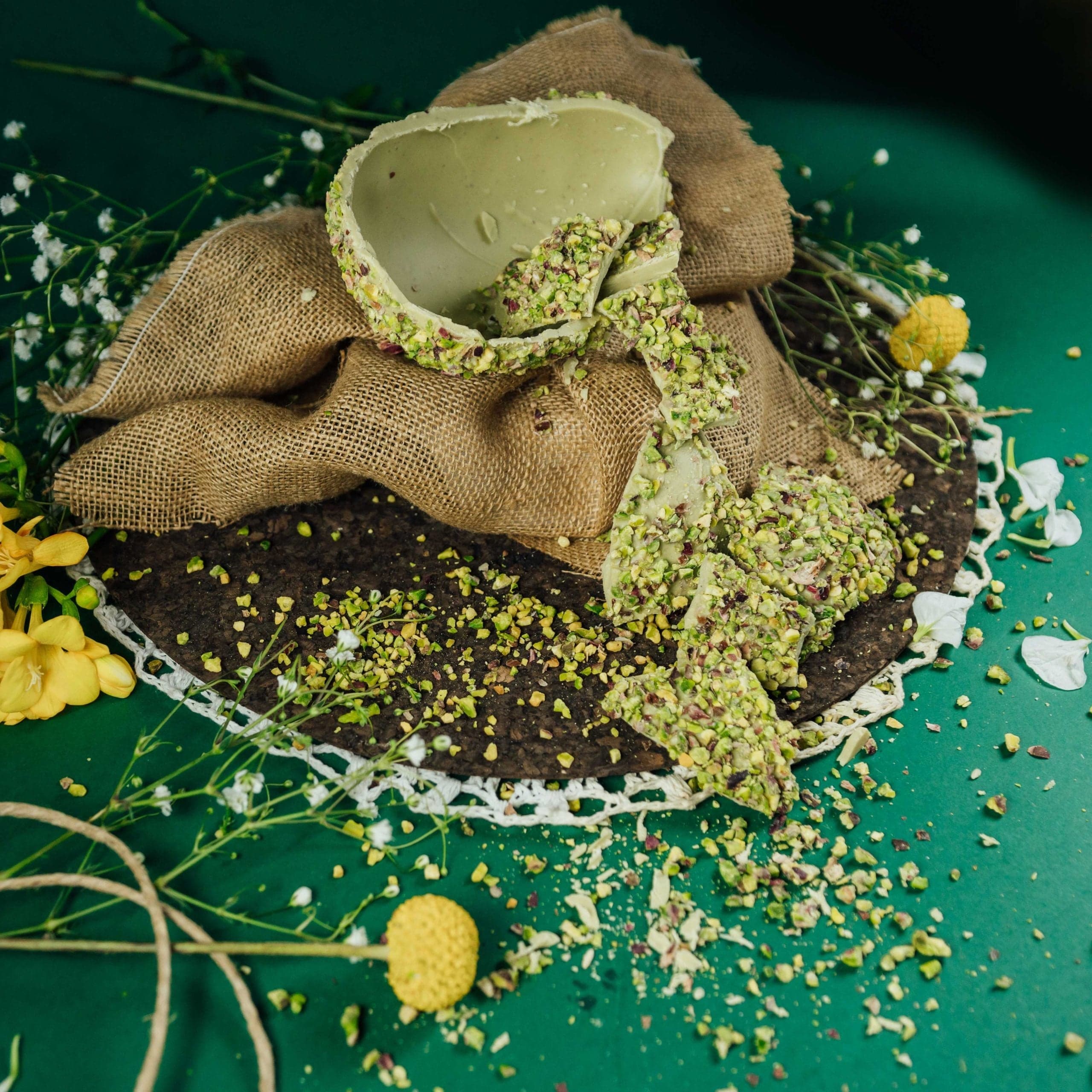 Uovo di Cioccolato Bianco al Pistacchio ricoperto da Granella di Pistacchio 300Gr. in Uova di cioccolato La Truscia Tipico Siciliano - Messina, commercioVirtuoso.it