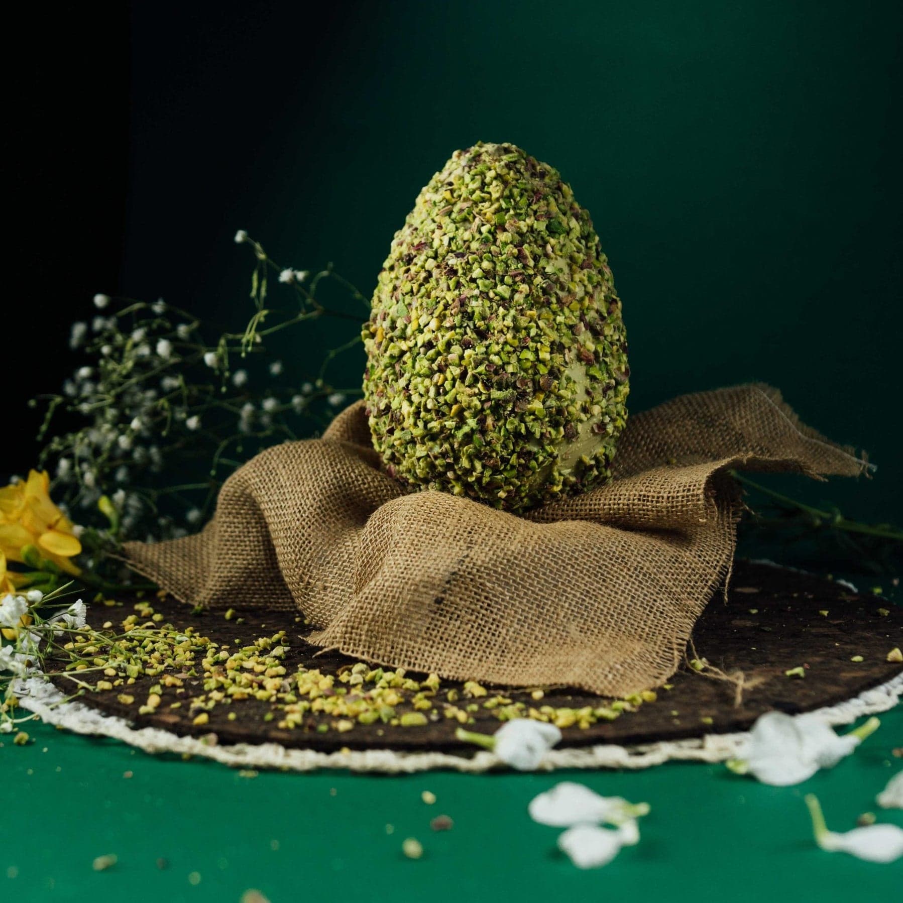 Uovo di Cioccolato Bianco al Pistacchio ricoperto da Granella di Pistacchio 300Gr. in Uova di cioccolato La Truscia Tipico Siciliano - Messina, commercioVirtuoso.it