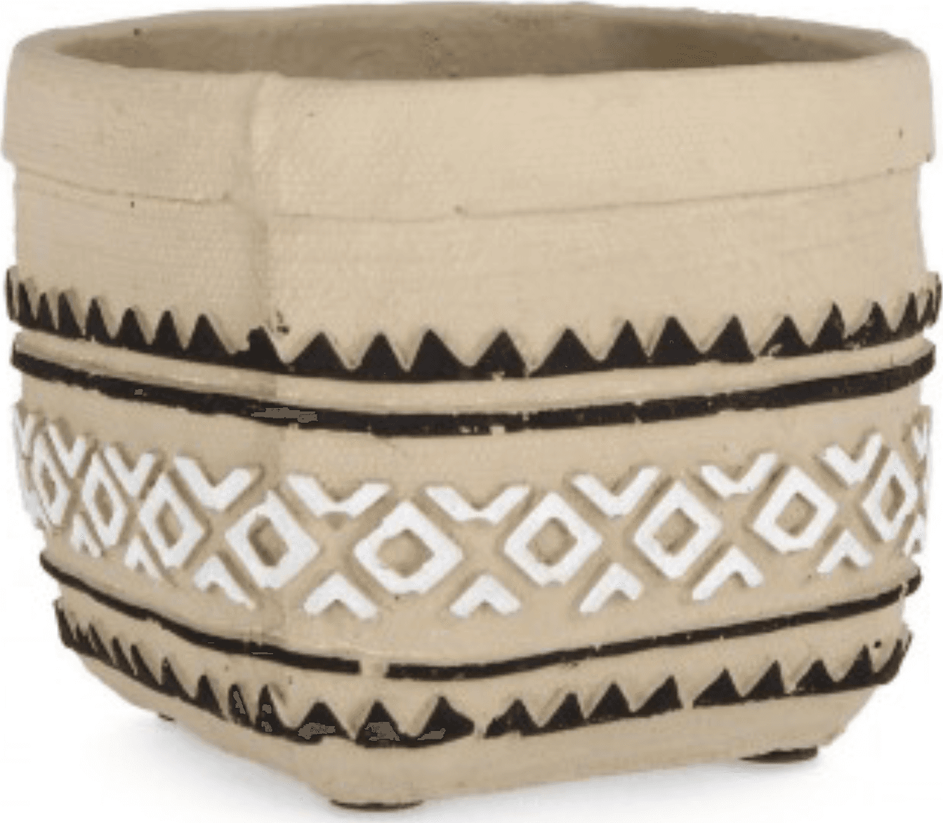 Vaso uruguay rettangolare bianco nero - 3