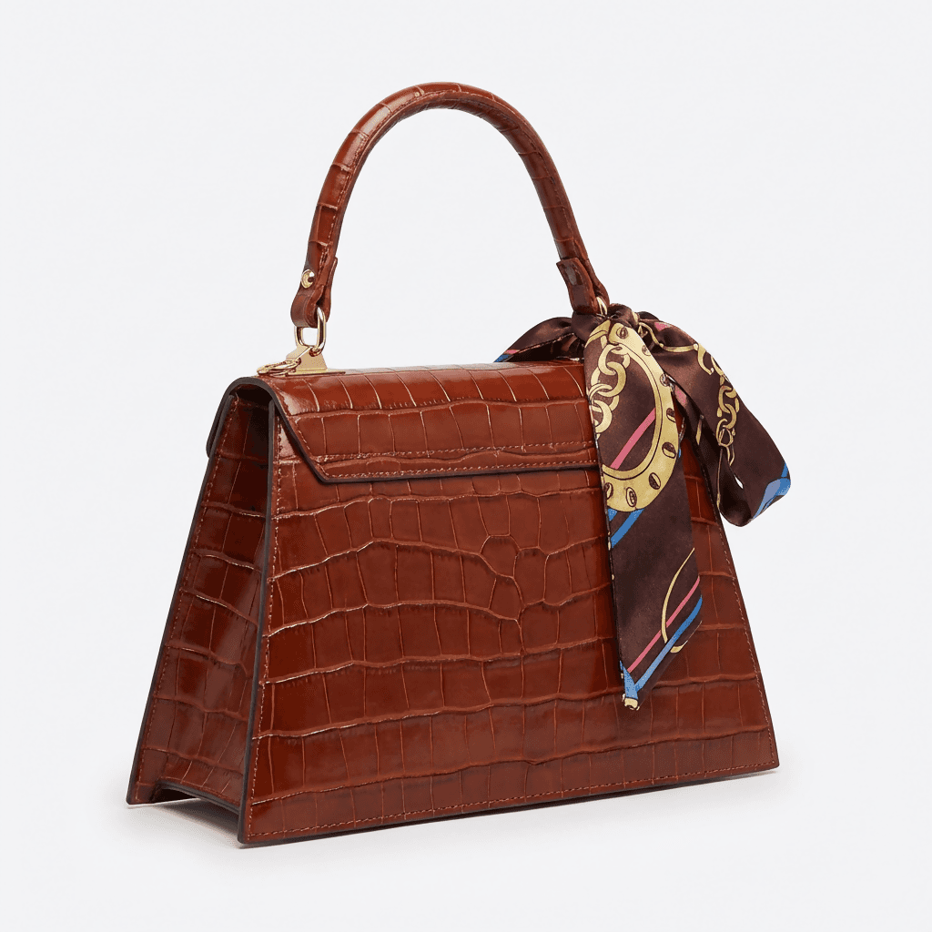 DOPPIASE Borsa a tracolla donna in Vera pelle effetto coccodrillo artigianale Made in Italy 27x17,9.5cm in Borse a tracolla Nanabags - Sesto Fiorentino, commercioVirtuoso.it