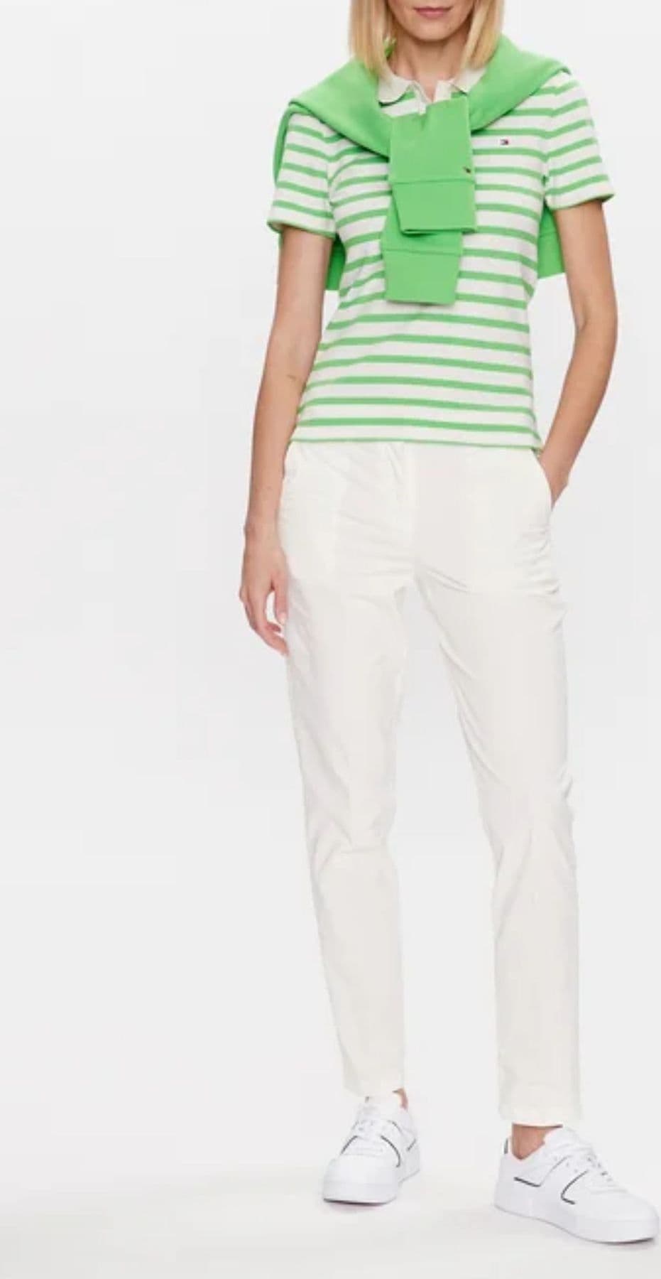Tommy Hilfiger POLO 1985 SLIM PIQUE STRIPE POLO SS da donna in Polo Drestige - Casamassima, commercioVirtuoso.it