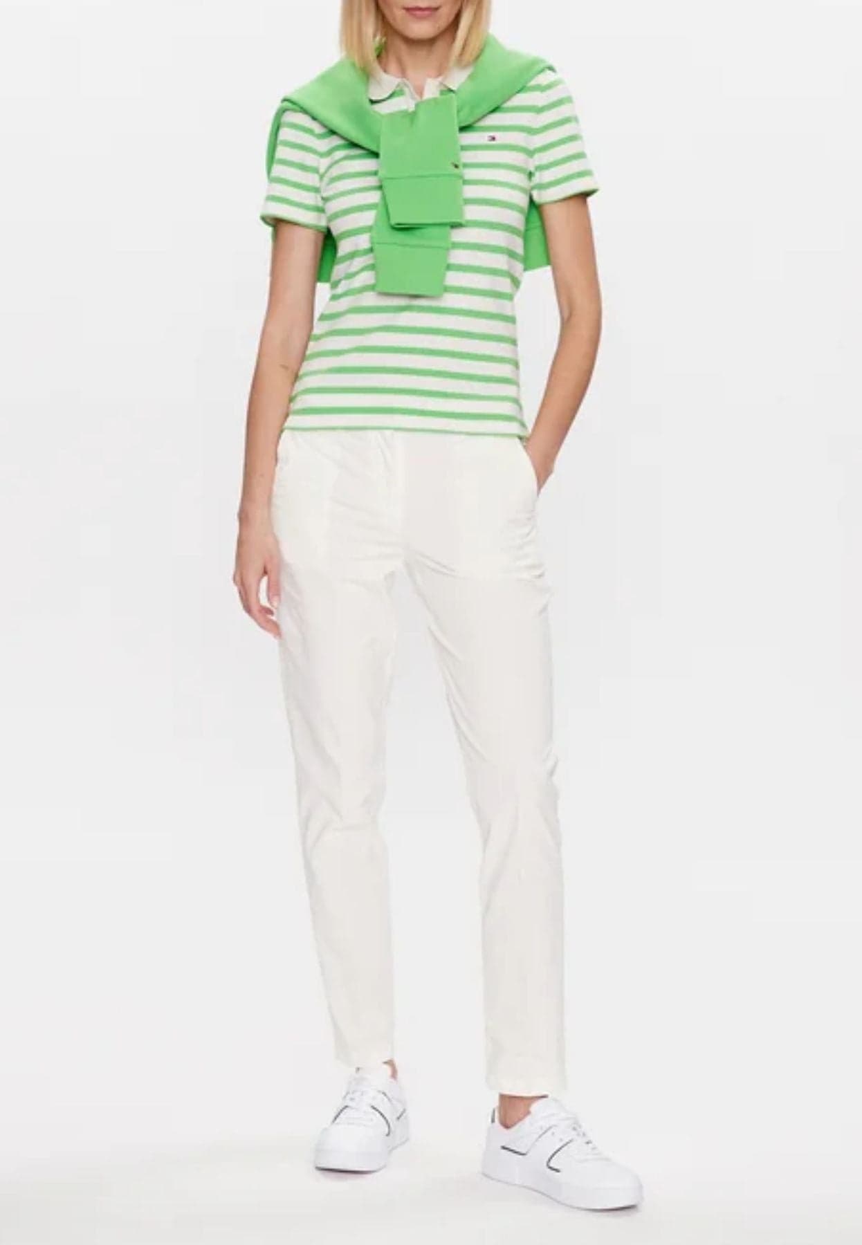 Tommy Hilfiger POLO 1985 SLIM PIQUE STRIPE POLO SS da donna in Polo Drestige - Casamassima, commercioVirtuoso.it