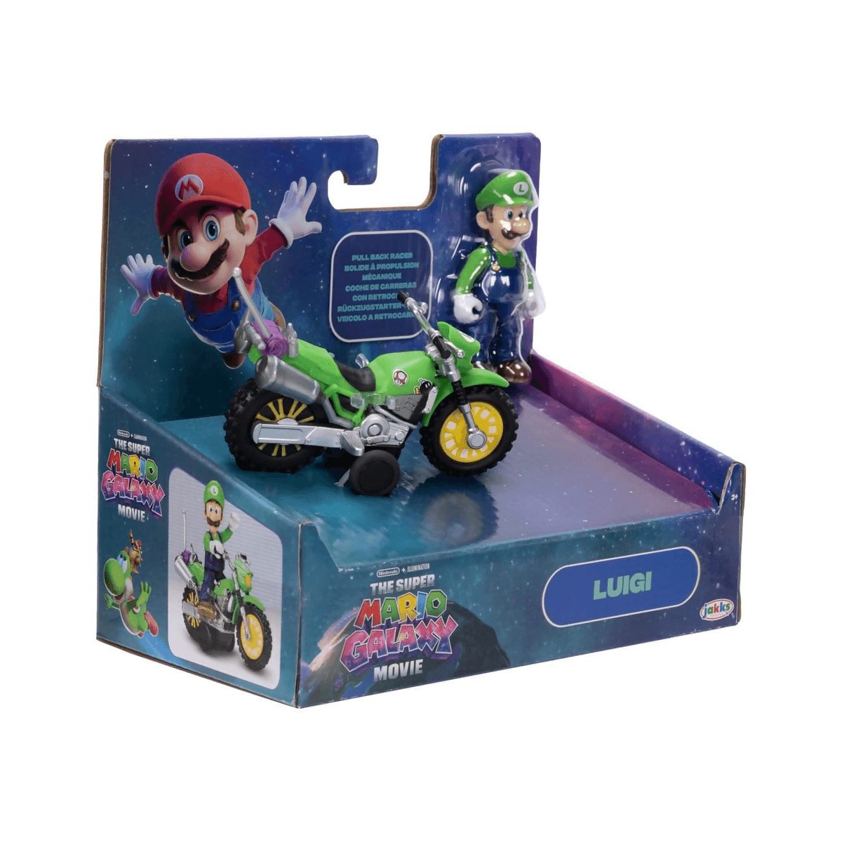 Super Mario Galaxy, the movie Figure with Luigi's Pull-Back Motorcycle in Animali Cartoleria Deja Vu - Crotone, commercioVirtuoso.it