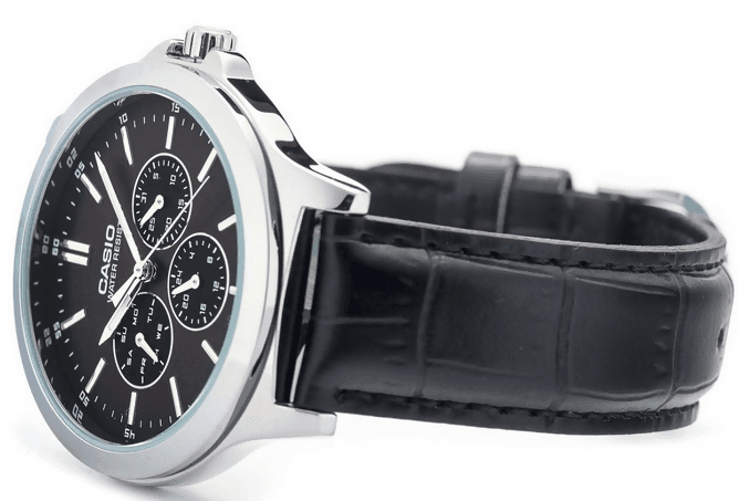 Orologio Casio da uomo, MTP-V300L-1A, cinturino in pelle nero con quadrante nero, cronografo movimento al quarzo in Orologi da polso Loweconomy - Marineo, commercioVirtuoso.it
