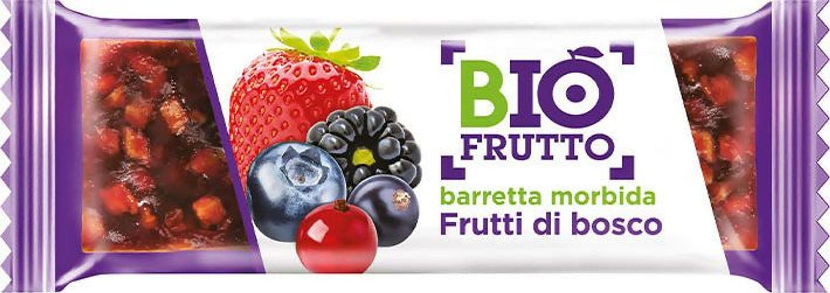 Barretta morbida di frutta - biofrutto frutti di bosco biologica 30g senza zucchero solo frutta