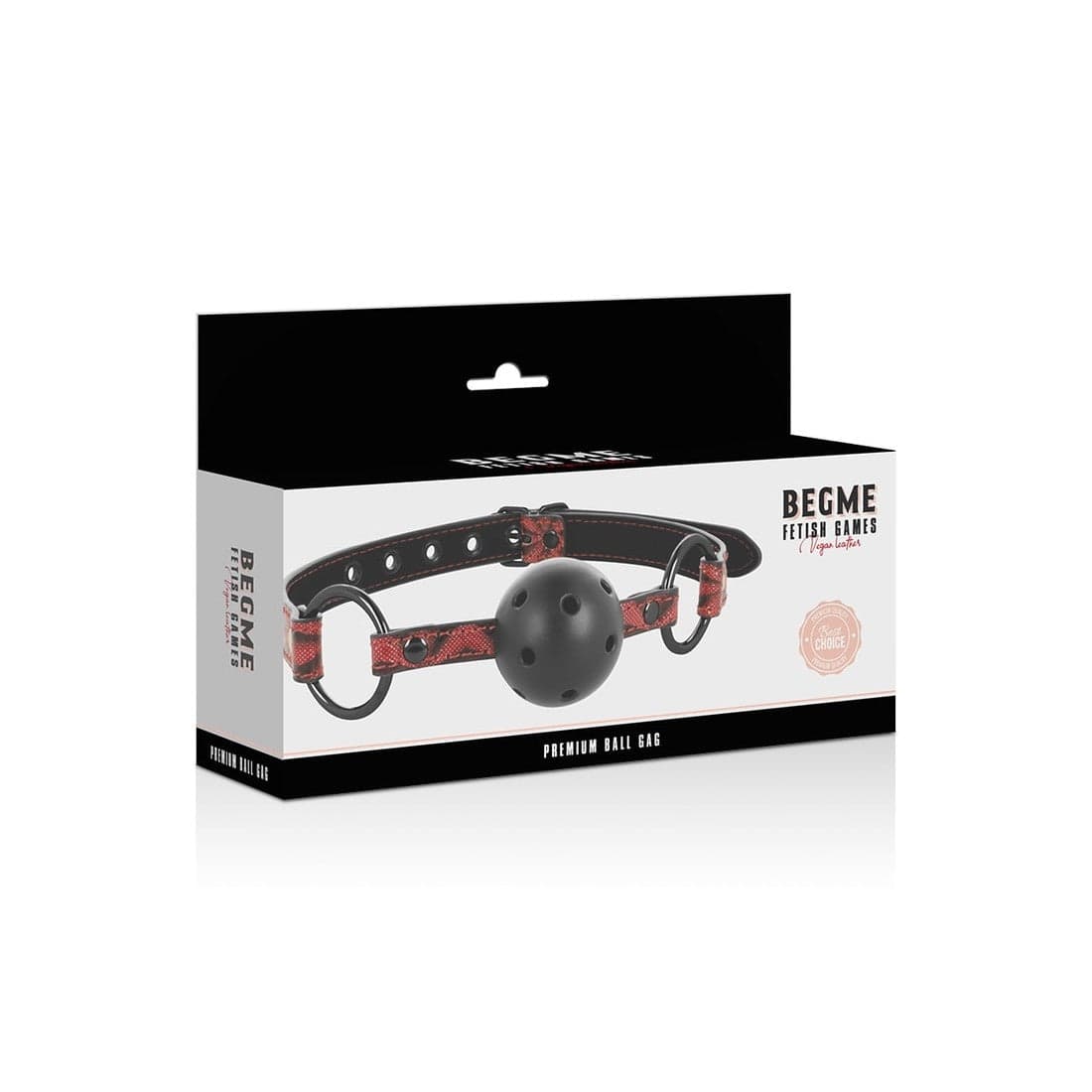 Morso gag Nero e rosso pelle PU premium bondage fetish BDSM Begme in prodotto Erosdom - Palmi, commercioVirtuoso.it