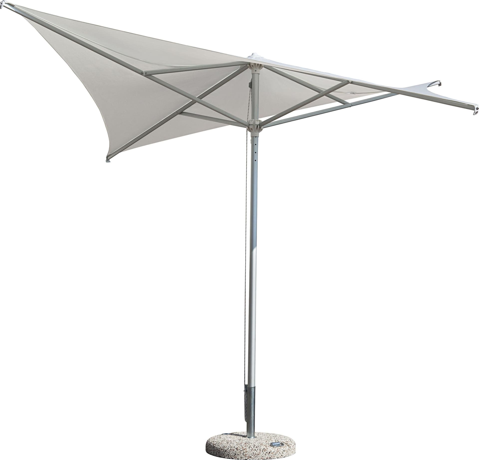 Ombrellone quadrato professionale con palo centrale "Vela" in alluminio inox da giardino (Made In Italy) – 200 cm, Bianco –