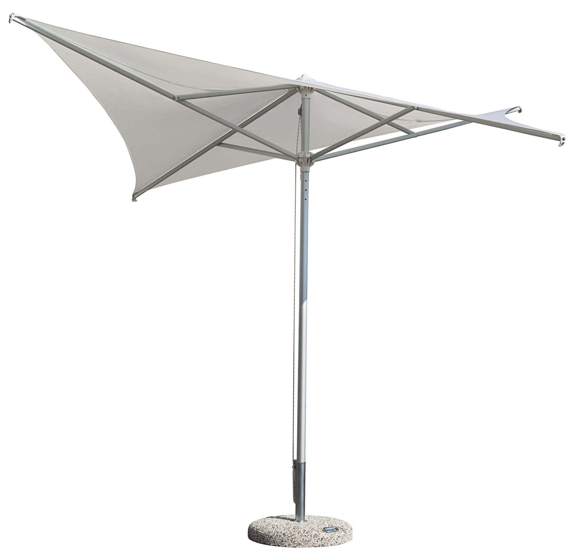 Ombrellone quadrato professionale con palo centrale "Vela" in alluminio inox da giardino (Made In Italy) - 13