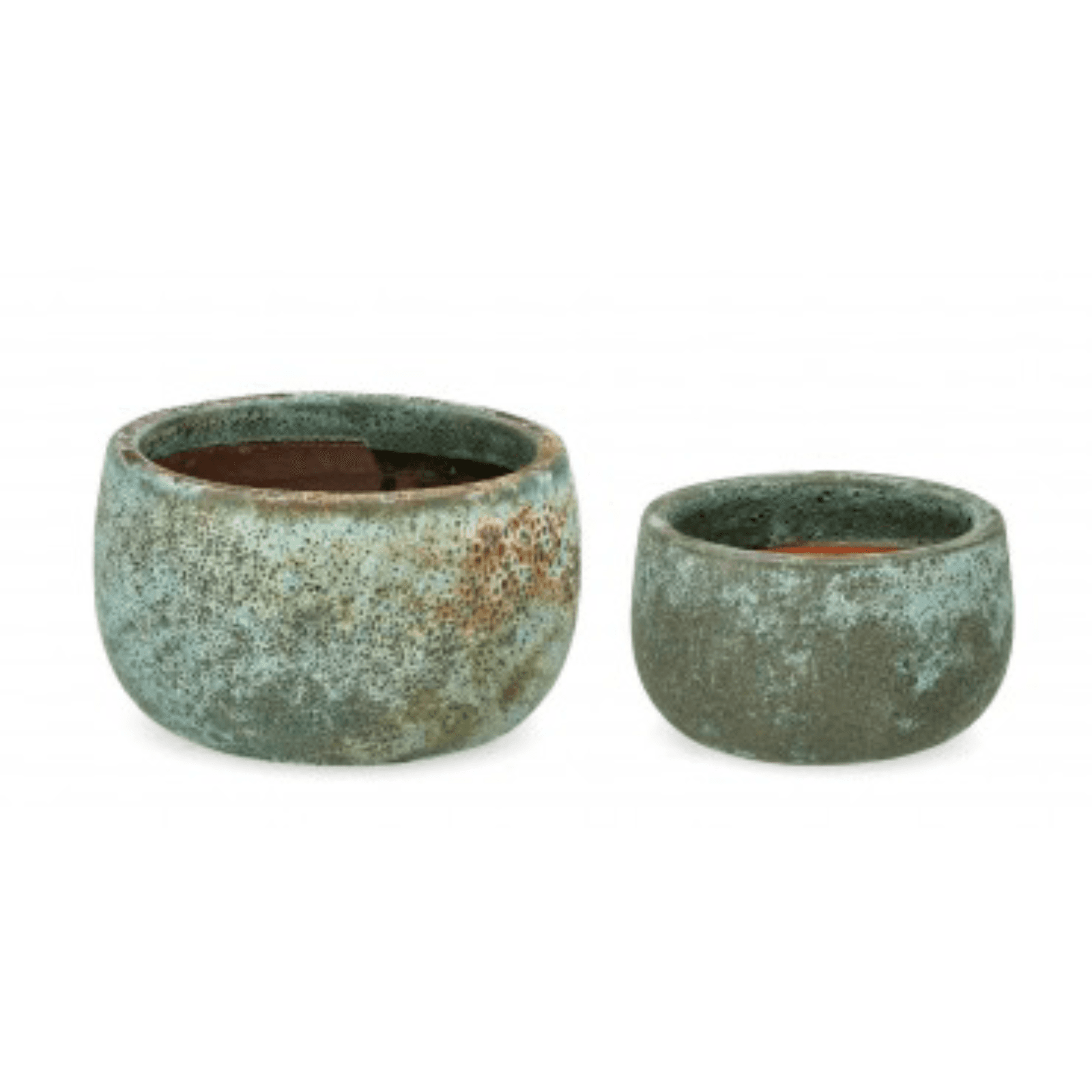 Set 2 PortaVaso Duyen Tondo in terra cotta smaltata per uso interno ed esterno. - 4