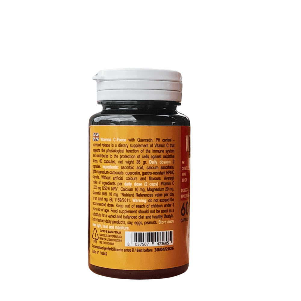 Vitamina C – Force con Quercetina, PH control – rilascio prolungato - 60 capsule in Vitamina C Scen Scientific and Natural - Poggibonsi, commercioVirtuoso.it