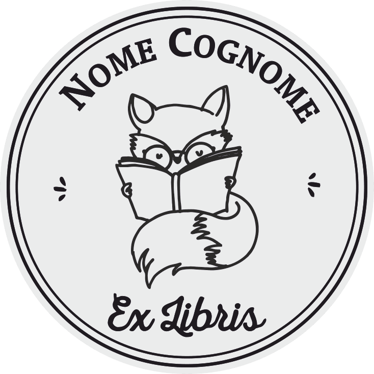 Timbro Ex Libris Volpe - d. 40 mm - TimbriExLibris