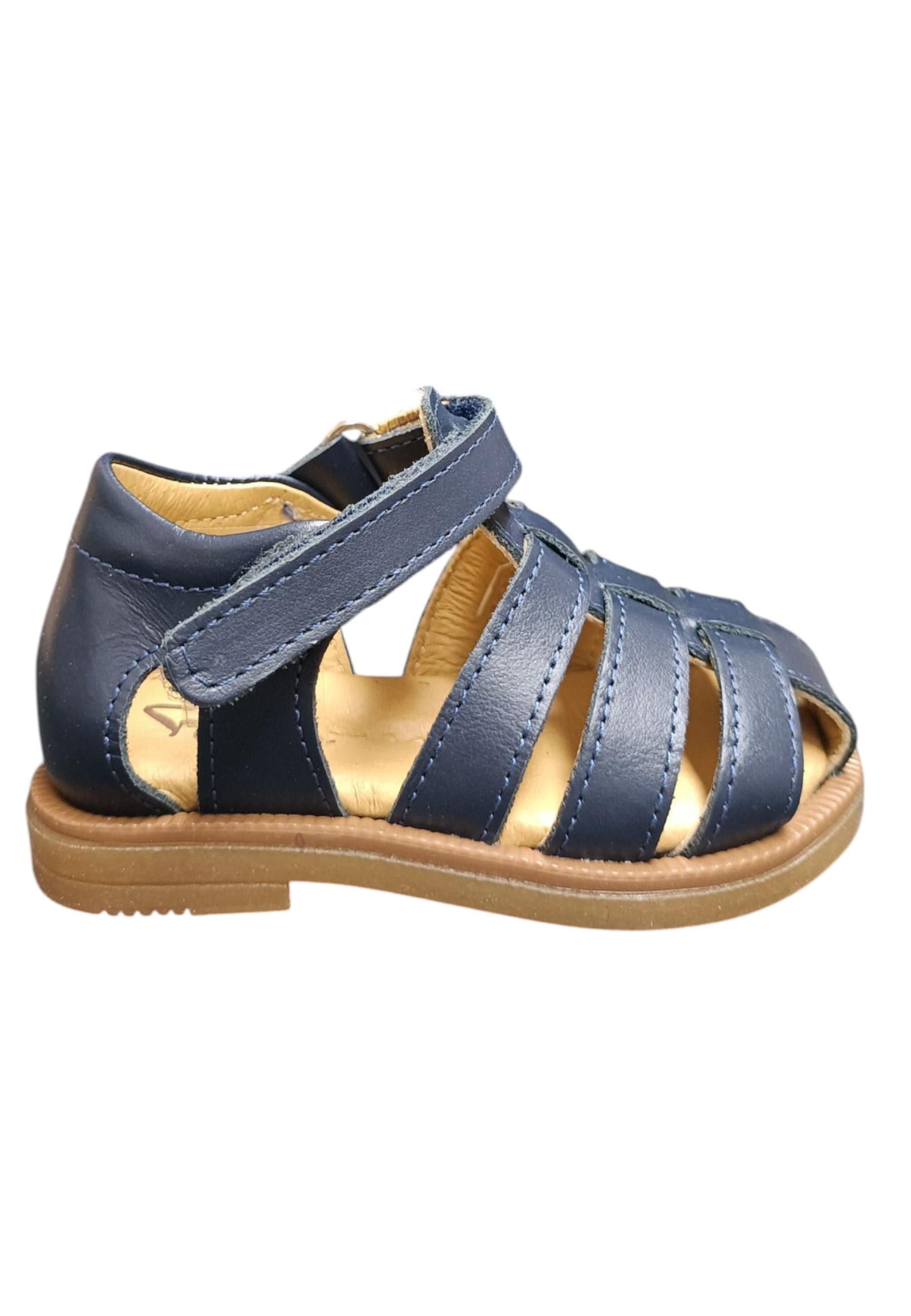 Scarpe occhi di bue-semiaperto Bambini platis open classic  blue velcro - 6