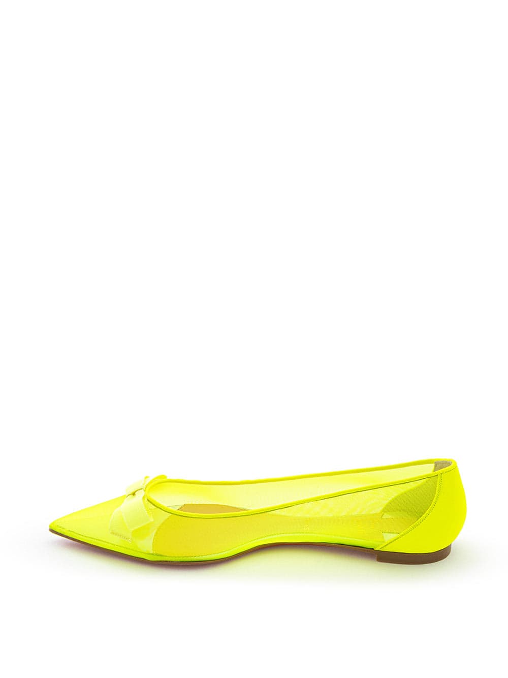 Christian Louboutin Ballerina a Punta in Mesh Giallo Fluo da donna in Ballerine Drestige - Casamassima, commercioVirtuoso.it