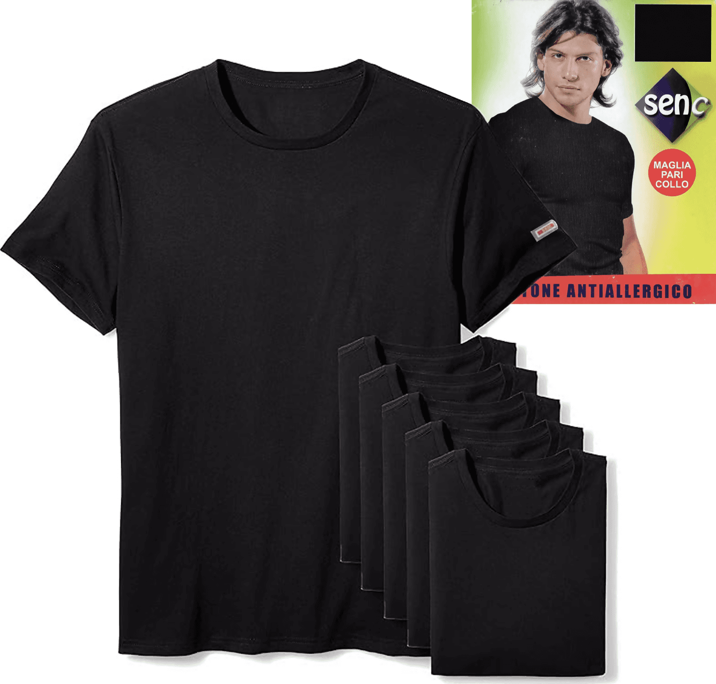 Senc maglietta elasticizzata per uomo (scollo a giro) art. 14 in Canottiere e magliette ADAMO INTIMO e CASA - Bagheria, commercioVirtuoso.it