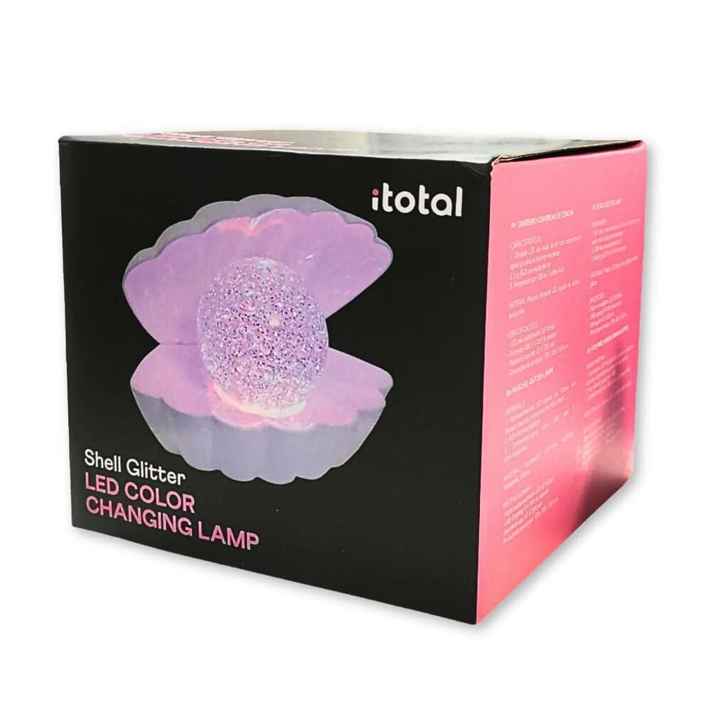 Lampada a Conchiglia Led Cambia Colore Glitterata