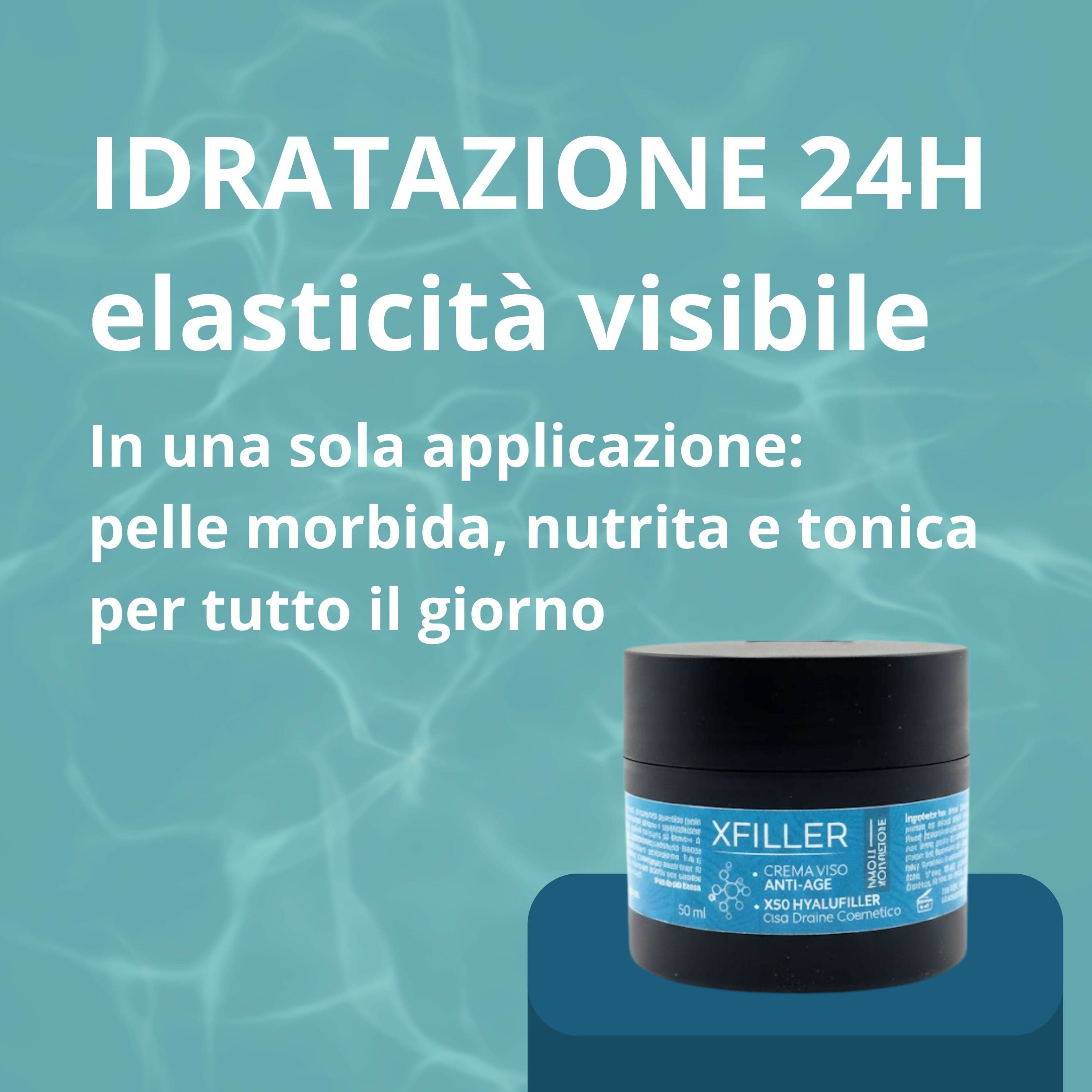Xfiller - crema antirughe 100% naturale con x50 hyalufiller con drone cosmetico, arricchita con olio di mandorle dolci, burro di karitité, amamelide e olio di cocco pelle più giovane e luminosa 50ml in Trattamenti anti acne e anti macchie BasketGuru Italia - Palermo, commercioVirtuoso.it