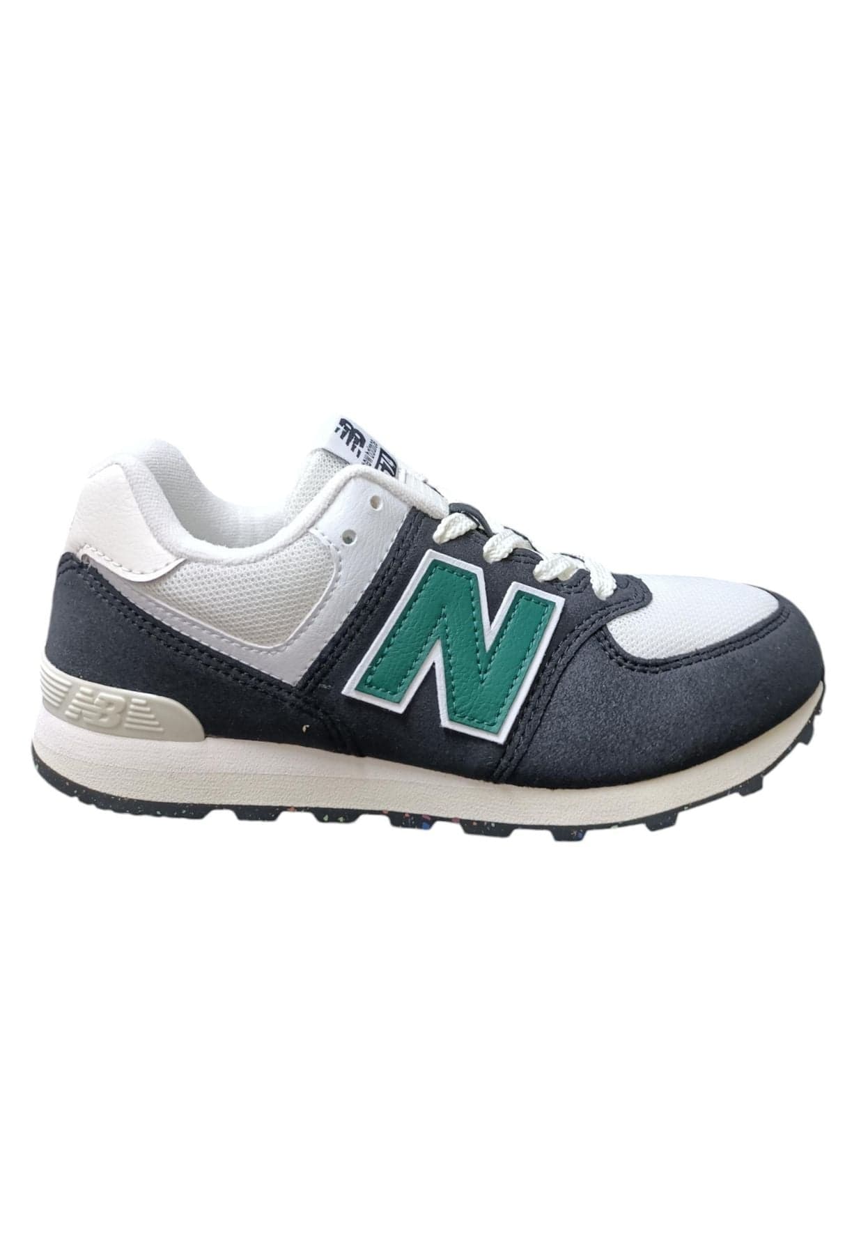 Scarpe snekears Bambini e ragazzi New Balance 574 blue-verde-bianco laccio - 7