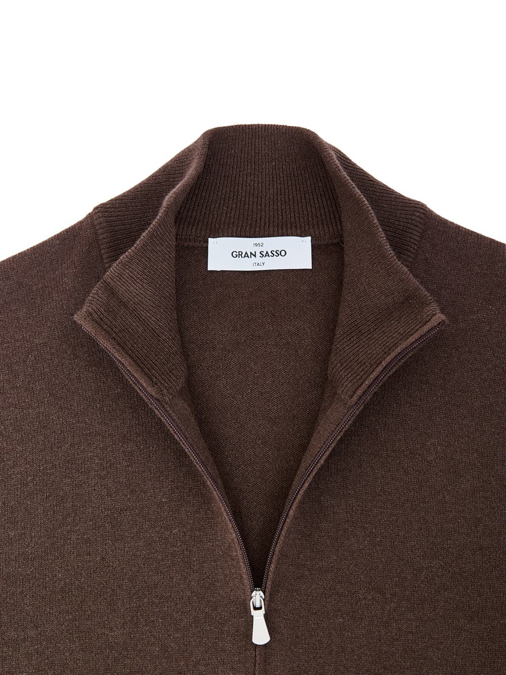 Gran Sasso Maglione Cardigan in Lana Marrone con Zip da uomo in Cardigan Drestige - Casamassima, commercioVirtuoso.it