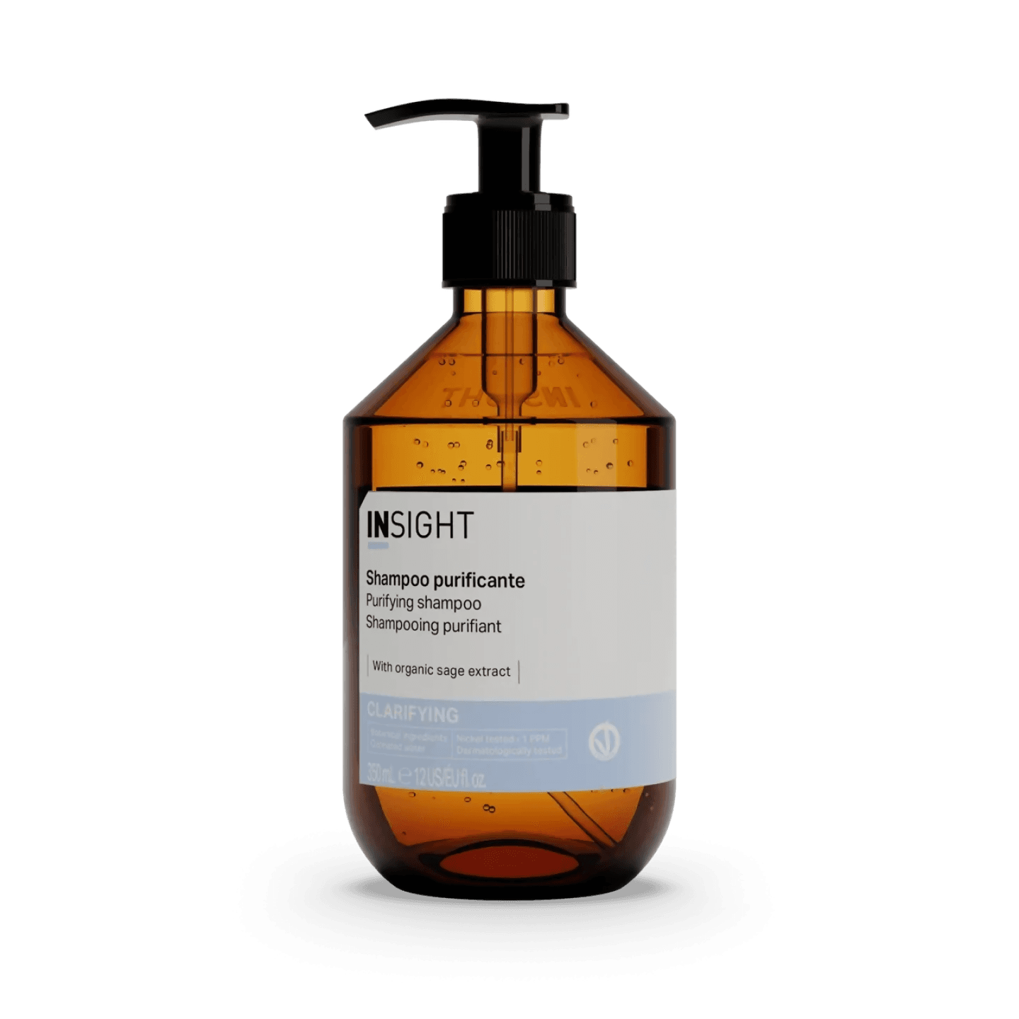 Shampoo Purificante Insight Professionale Antiforfora – Shampoo Detox Cute e Capelli con Salvia, Timo e Rosmarino Bio, Azione Anti-Impurità e Anti-Pollution, Detergente Delicato per Cute Sensibile