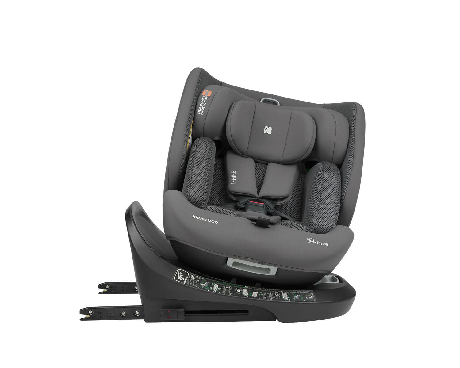 KIKKABOO Seggiolino Auto 40-150 cm i-Hike i-SIZE Dark Grey - Seggiolino Auto con Base Isofix, Da 40 a 150 cm, Omologato ECE R129/03, Girevole A 360° E Reclinabile, Gruppo 0+/1/2/3 Da 0 A 12 Anni, Dark Grey, grigio in Seggiolini auto Sanitaria Gioia del Bimbo - Villa San Giovanni, commercioVirtuoso.it