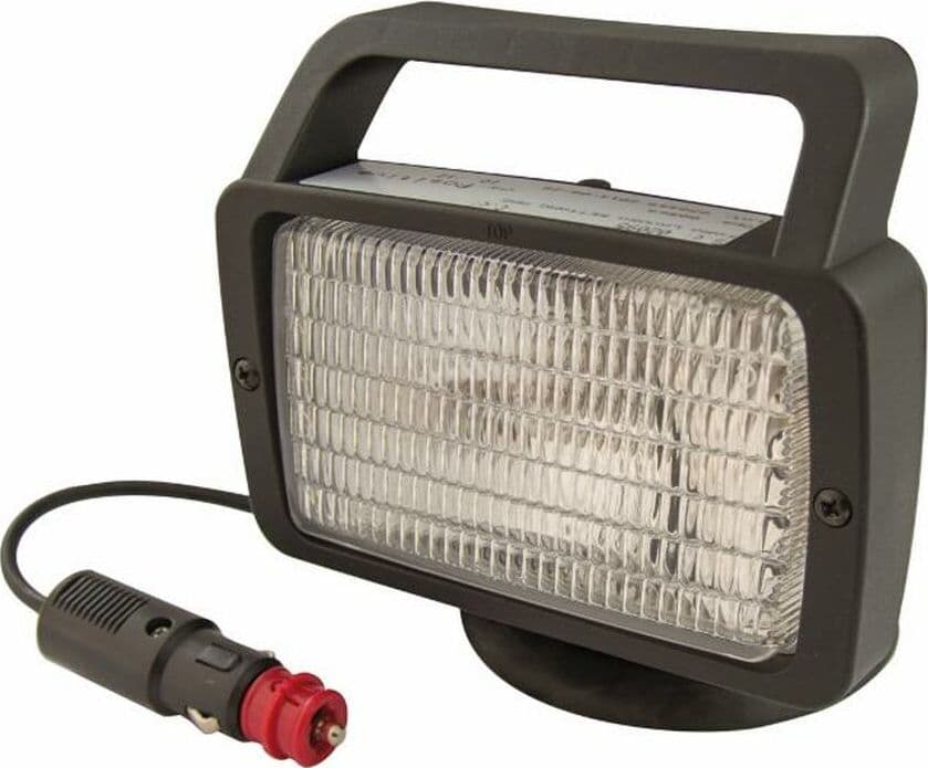 Faro da lavoro alogeno Ama Con maniglia, interruttore, base magnetica e cavo spiralato in Blocchi fari anteriori GardenStore - Novellara, commercioVirtuoso.it